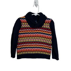 Janie and Jack Fair Isle Shawl Collar Sweater Boy's 2T